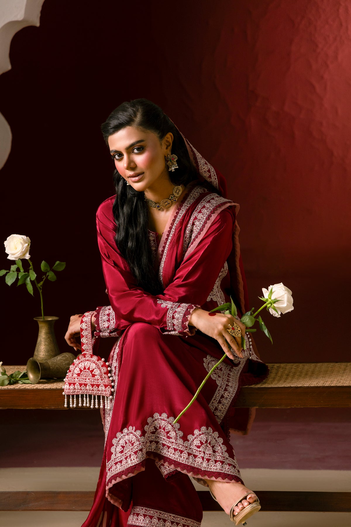 Meherma - Silk Embroidered 3-Piece Suit