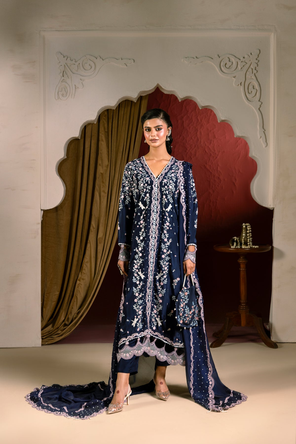 Afsana - Silk Embroidered 3-Piece Suit