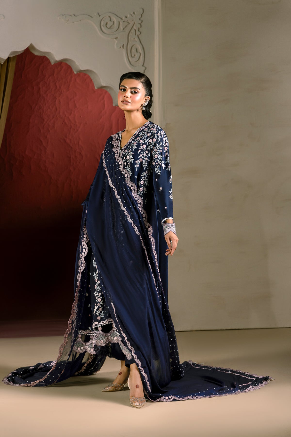 Afsana - Silk Embroidered 3-Piece Suit