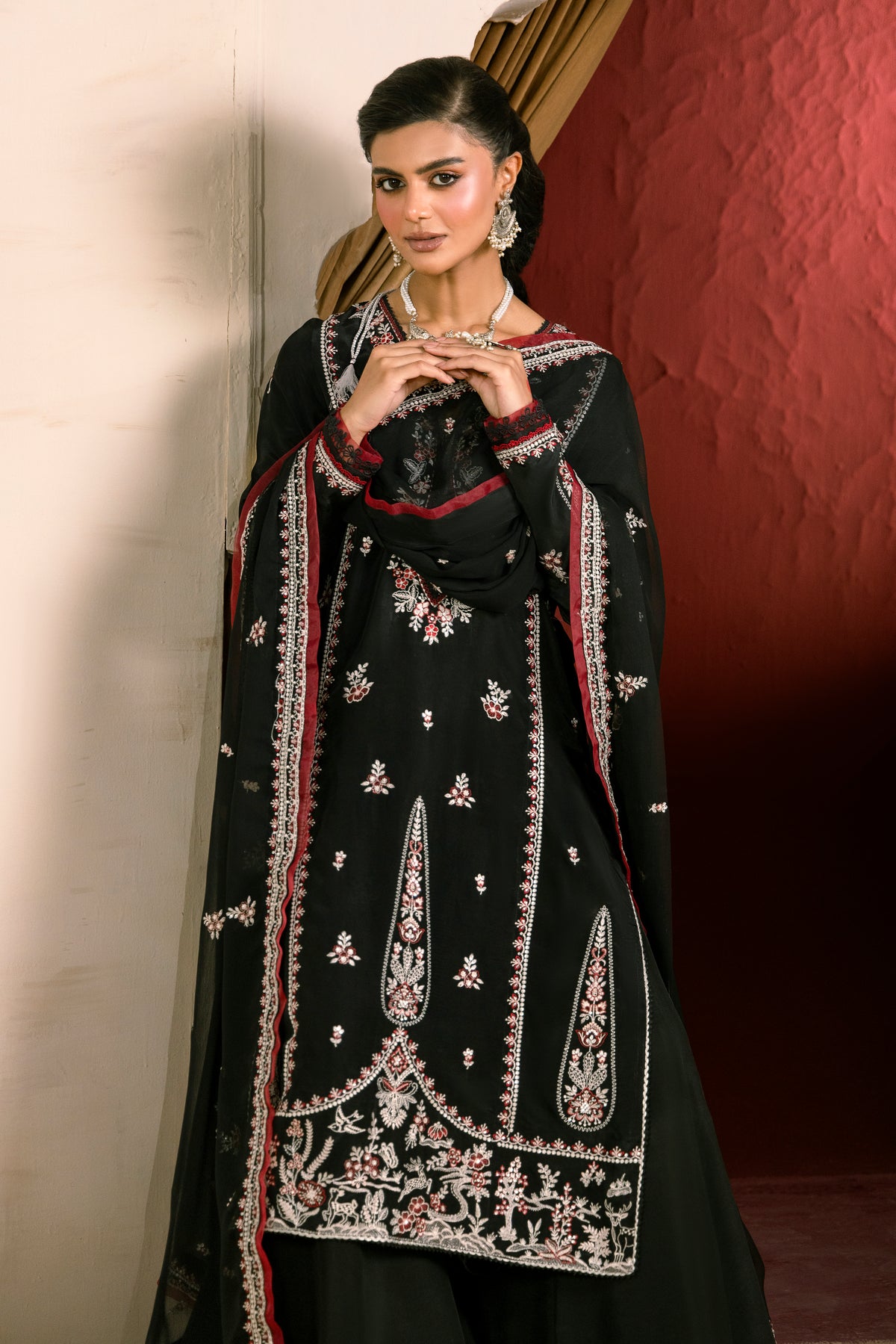 Zareen - Silk Embroidered 3-Piece Suit