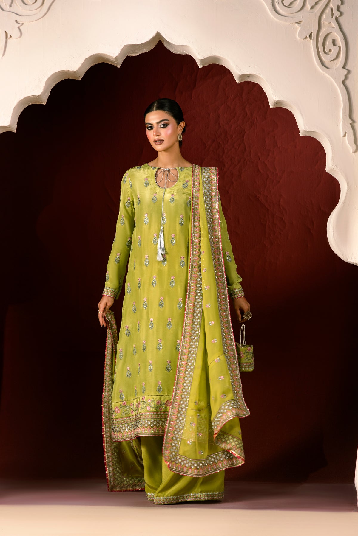 Mehr- Silk Embroidered 3-Piece Suit