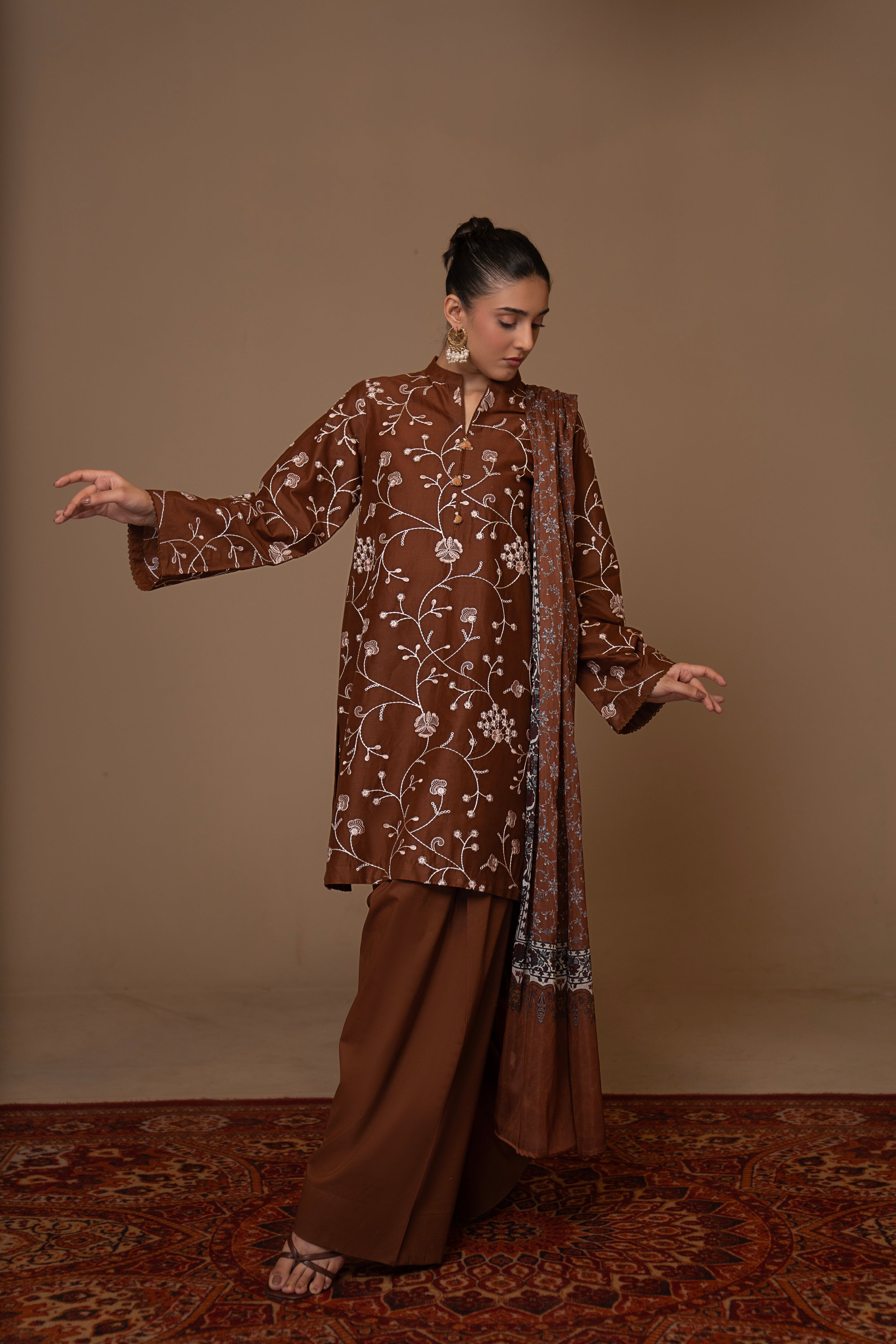 Gulnoor - Solid Embroidery 3pc