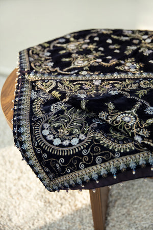 Embroidered Velvet Shawl