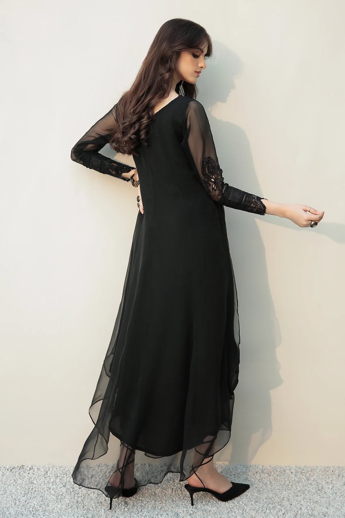 Black chiffon shop frock