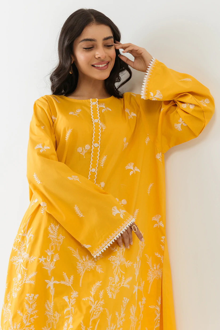 Embroidered Shirt Yellow